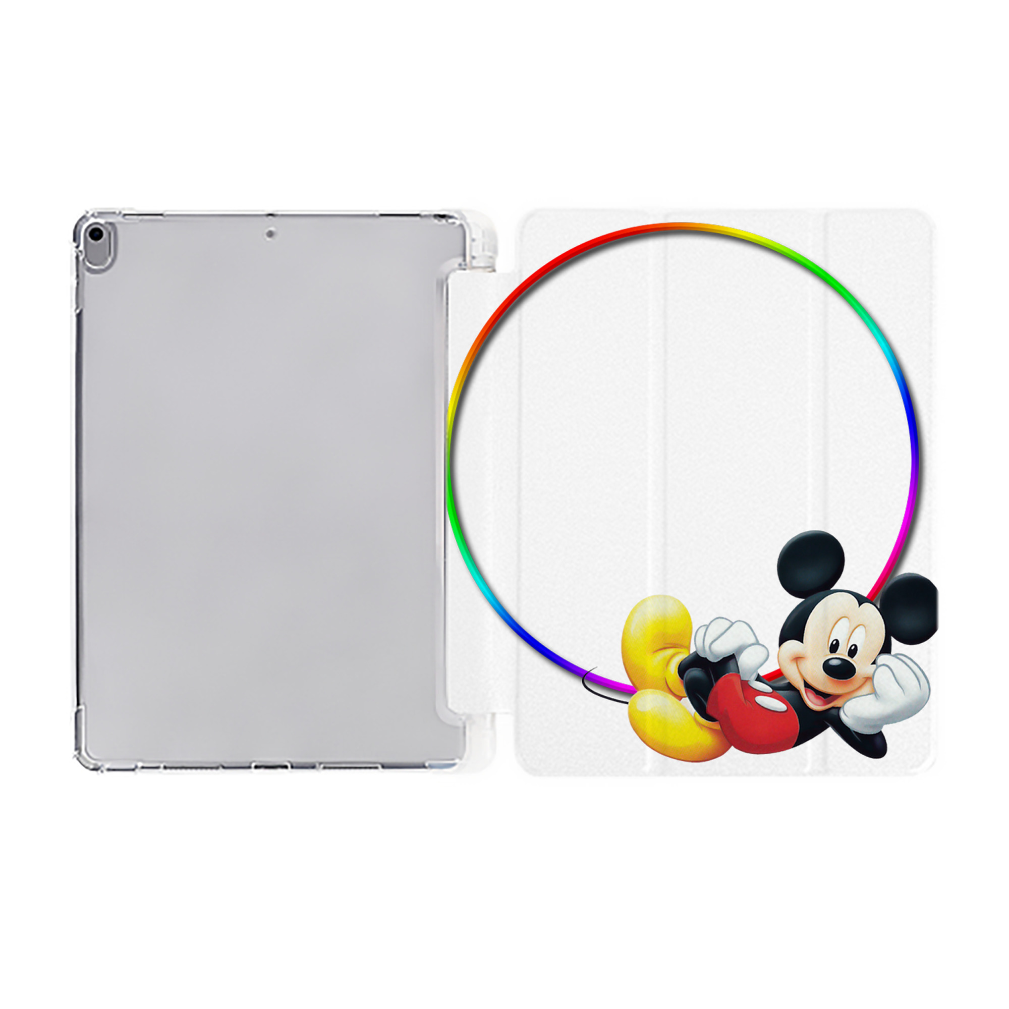 （画像用） ミッキーマウス Mickey Mouse IPad ケース ペン収納付き 三つ折りスタンド PUレザー×シリコン 対応機種9.5/10.5/10.9インチ